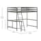Flash Furniture Riley Loft Bed Frame w/Desk, Full Size Wooden Bed Frame w/Guard Rails & Ladder - Light Gray MH-LBD5-LGY-F-GG - alternate 5